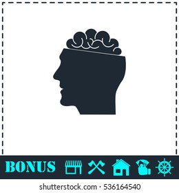 Open mind icon flat. Simple vector symbol and bonus icon