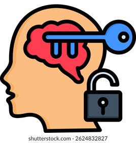 Open Mind Icon Lineal Color Vector Illustration
