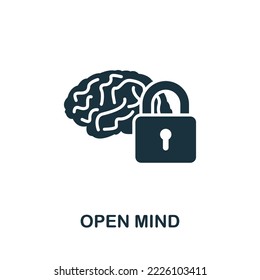 Open Mind Icon. Monochrome Simple Life Skills Icon For Templates, Web Design And Infographics