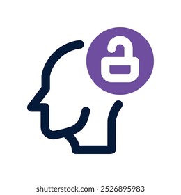 open mind icon. vector dual tone icon for your website, mobile, presentation, and logo design.