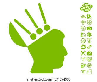 Open Mind Interface pictograph with bonus aircopter service pictograph collection. Vector illustration style is flat iconic symbols on white background.