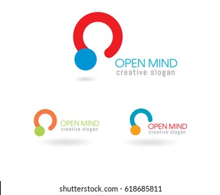 Open mind logo template design. Vector illustration.