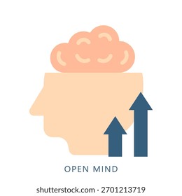 Ícone de Ilustração Mente Aberta Mini. Use Para Conceitos Modernos, Impressão, Ui, Kit Ux, Desenvolvimento De Web E Aplicativos. Vetor Relacionado Ao Financiamento De Negócios, Gestão E Muito Mais