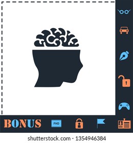 Open mind. Perfect icon with bonus simple icons