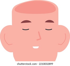 Open mind person. Empty head with relaxed face expression isolated on white background