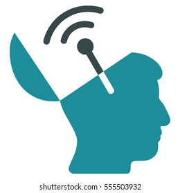Open Mind Radio Interface vector icon. Style is flat graphic bicolor symbol, soft blue colors, white background.