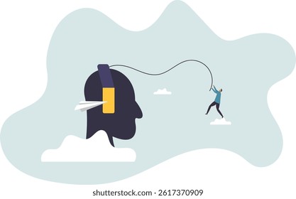 Open mind to receive new message or inspiration, free your brain to think about new idea or free your ego.character for design.