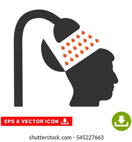 Open Mind Shower EPS vector pictogram. Illustration style is flat iconic bicolor orange and gray symbol on white background.