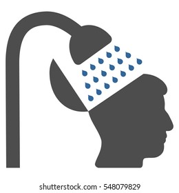 Open Mind Shower vector icon. Style is flat graphic bicolor symbol, cobalt and gray colors, white background.