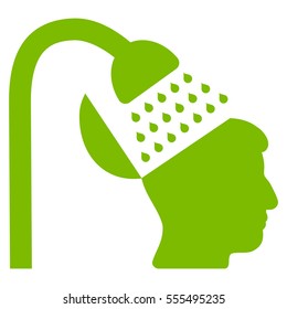 Open Mind Shower vector pictogram. Style is flat graphic symbol, eco green color, white background.