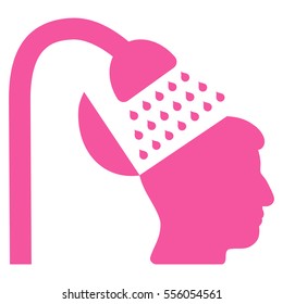 Open Mind Shower vector pictogram. Style is flat graphic symbol, pink color, white background.