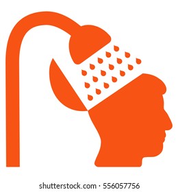 Open Mind Shower vector pictograph. Style is flat graphic symbol, orange color, white background.