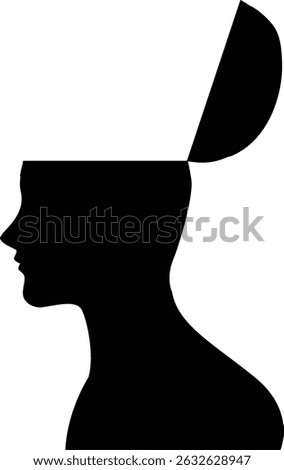 Open Mind Silhouette with Lifted Top View
