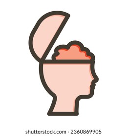 Open Mind Vector Thick Line Filled Colors Icon For Personal And Commercial Use.
