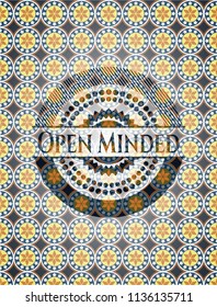 Open Minded arabic emblem background. Arabesque decoration.