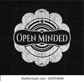 Open Minded chalkboard emblem