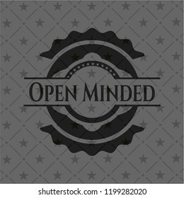 Open Minded dark emblem. Retro