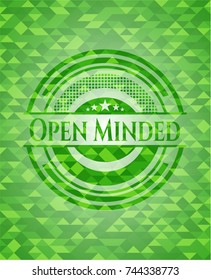 Open Minded green mosaic emblem