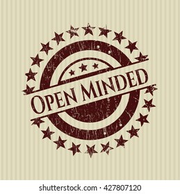 Open Minded grunge stamp
