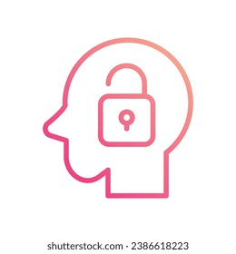Open Minded icon isolate white background vector stock illustration.
