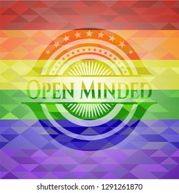 Open Minded lgbt colors emblem 