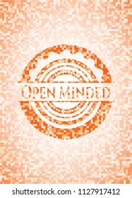 Open Minded orange mosaic emblem
