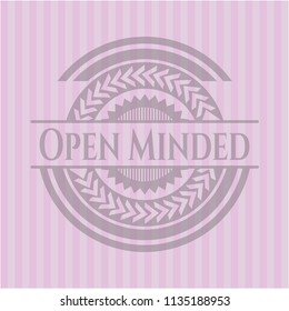 Open Minded retro pink emblem