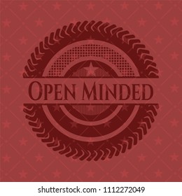  Open Minded retro red emblem