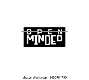 Open Minded tee graphic art typography element artistic vector illustration