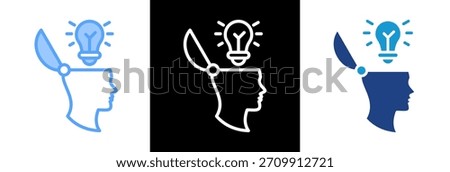 Open Minded Thinking Icon triplestyle Vector Illustration