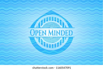 Open Minded water wave concept emblem background.