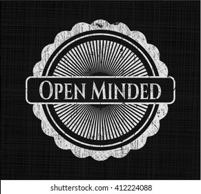 Open Minded written with chalkboard texture