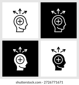 Open Mindedness Icon with Black and White Background