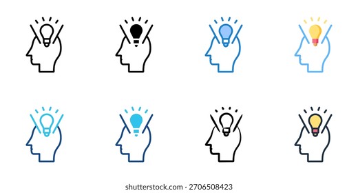 Open mindedness icon set multiple style collection vector illustration 
