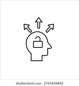 open mindedness icons. simple line vector