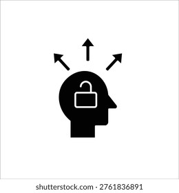 open mindedness icons. simple solid vector