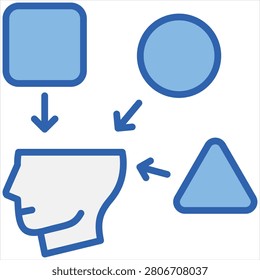 Open Mindedness Single Icon Blue White
