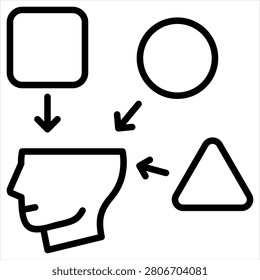 Open Mindedness Single Icon Outline Black