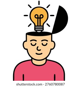 Open mindedness vector filled outline illustration style icon eps file isolated design