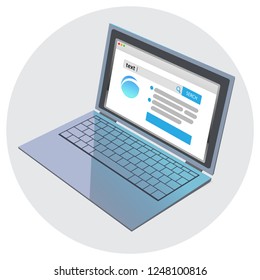 Open modern laptop browser search engine