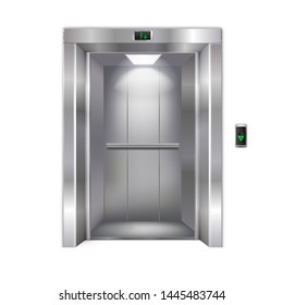 Open Modern Metal Elevator Doors