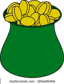 Open Money Bag Icon. Editable Outline With Color Fill Design. Vector Illustration.
