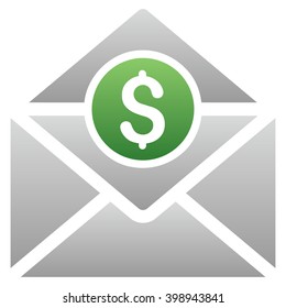 Open Money Mail vector toolbar icon for software design. Style is a gradient icon symbol on a white background.