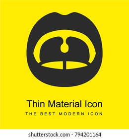 Open Mouth Bright Yellow Material Minimal Icon Or Logo Design