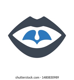 Open mouth flat vector icon