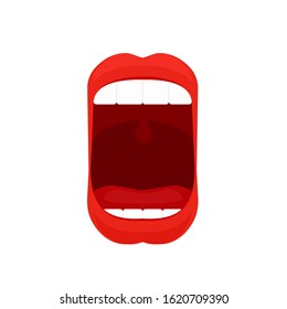 Open mouth icon. Clipart image isolated on white background