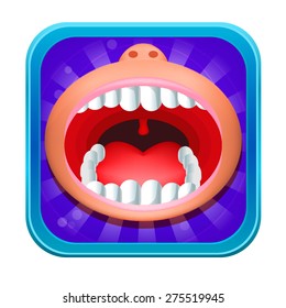 Open Mouth Icon Isolated on White