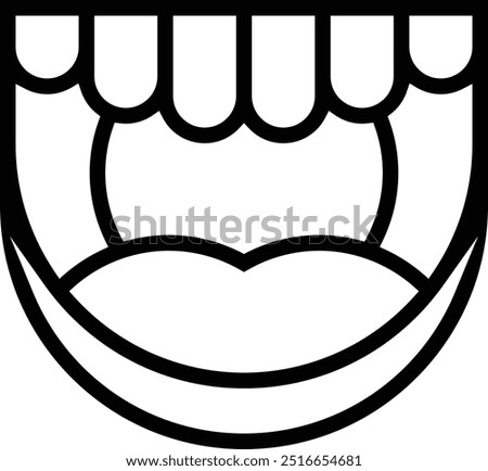 open mouth icon. Thin linear style design isolated on white background