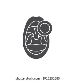 Open mouth with laryngitis line color icon. Sign for web page, mobile app, button, logo