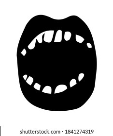 Open mouth. Larynx. Vector drawing